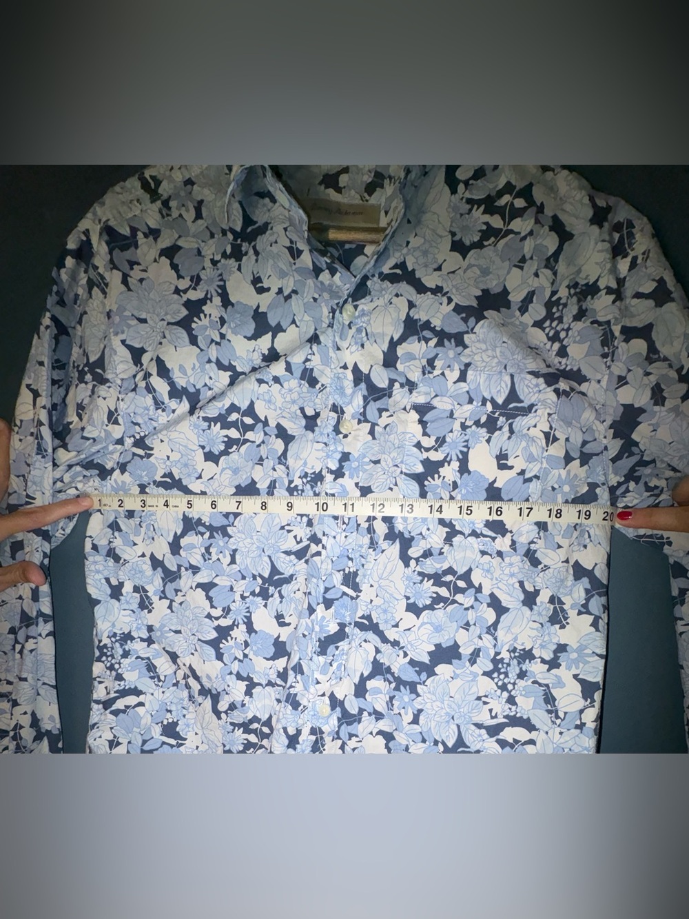 Tommy Bahama Men's Floral Button Down Shirt Medium Navy Blue White Long Sleeve - Picture 8 of 8